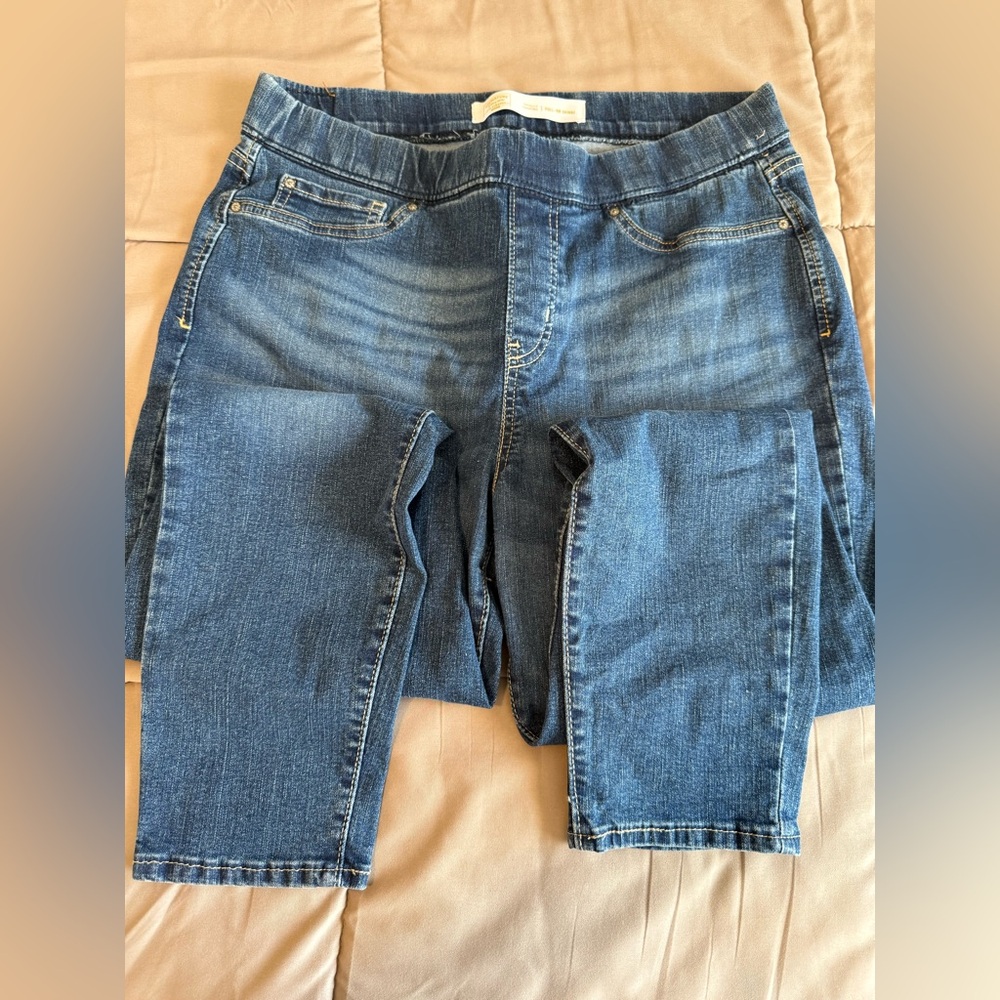 Signature by Levi Strauss Dark Blue Pull-On Skinny Jeans